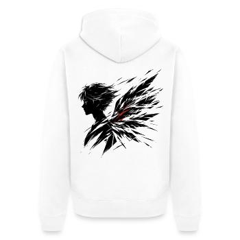 Ange Déchu Ascendant – Manga Dark Fantasy Noir Rou - Veste à capuche bio Premium Unisexe - blanc - Dos - Thijin (182cm)