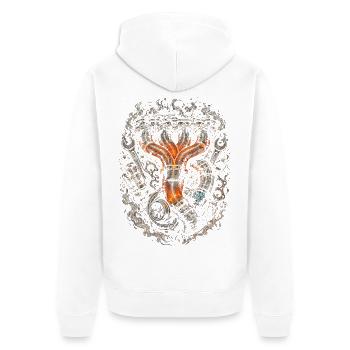 Rolling Coal - Unisex Premium Bio Zip Hoodie - Weiß - Hinten - Thijin (182cm)