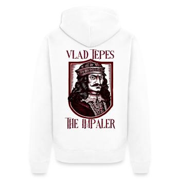 Vlad Tepes Le Bouclier de l’Empaleur - Veste à capuche bio Premium Unisexe - blanc - Dos - Thijin (182cm)