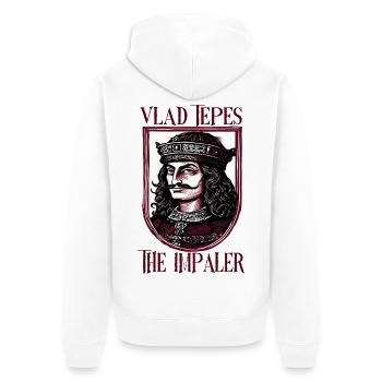 Vlad Tepes Le Bouclier de l’Empaleur - Veste à capuche bio Premium Unisexe - blanc - Dos - Thijin (182cm)