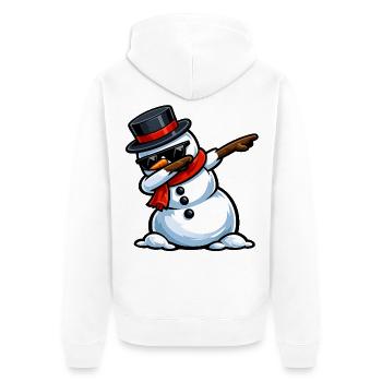 Dabbing Schneemann - Unisex Premium Bio Zip Hoodie - Weiß - Hinten - Thijin (182cm)