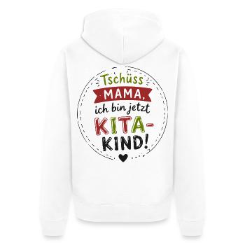 Kita Kind Abschied Motiv - Unisex Premium Bio Zip Hoodie - Weiß - Hinten - Thijin (182cm)