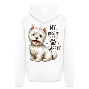 Westie Bestie Design du mignon West Highland Terrier - Veste à capuche bio Premium Unisexe - blanc - Dos - Thijin (182cm)