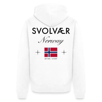 Svolvær Norway Coordinates Travel Souvenir - Unisex Premium Organic Zip Hoodie - white - Back - Thijin (182cm)