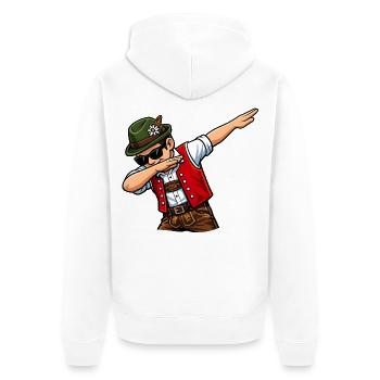 Dabbing Österreicher - Unisex Premium Bio Zip Hoodie - Weiß - Hinten - Thijin (182cm)