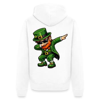 Dabbing Ire - Unisex Premium Bio Zip Hoodie - Weiß - Hinten - Thijin (182cm)