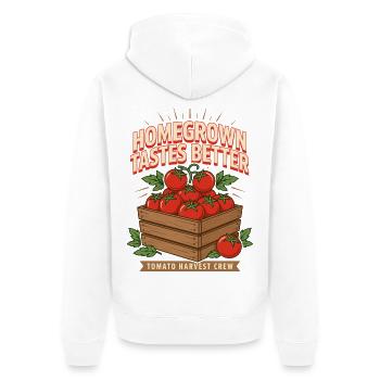 Maison a meilleur goût Tomato Crew - Veste à capuche bio Premium Unisexe - blanc - Dos - Thijin (182cm)