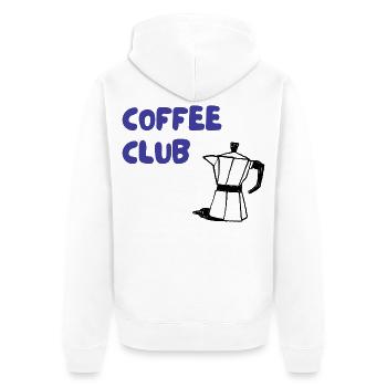 Coffee Club Mokka Illustration - Unisex Premium Bio Zip Hoodie - Weiß - Hinten - Thijin (182cm)