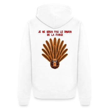 Dindon de Thanksgiving  - Veste à capuche bio Premium Unisexe - blanc - Dos - Thijin (182cm)