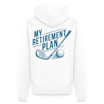 My Retirement Plan Golf - Unisex Premium Bio Zip Hoodie - Weiß - Hinten - Thijin (182cm)