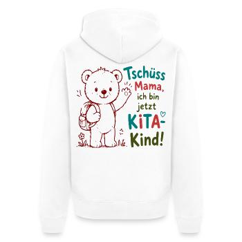Kita Abschied Bär - Unisex Premium Bio Zip Hoodie - Weiß - Hinten - Thijin (182cm)