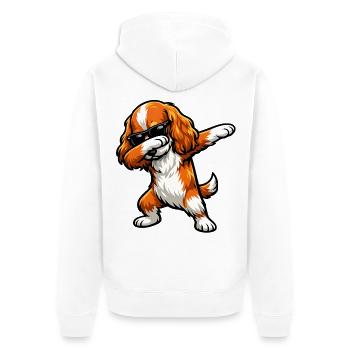 Dabbing Cocker Spaniel - Unisex Premium Bio Zip Hoodie - Weiß - Hinten - Thijin (182cm)