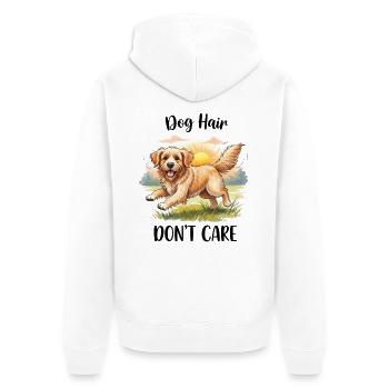 Golden Retriever Hundehaare kümmern sich nicht um Design - Unisex Premium Bio Zip Hoodie - Weiß - Hinten - Thijin (182cm)