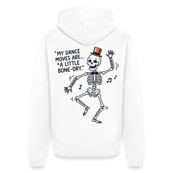 Skelett-Tanz-Zylinder - Unisex Premium Bio Zip Hoodie - Weiß - Hinten - Thijin (182cm)