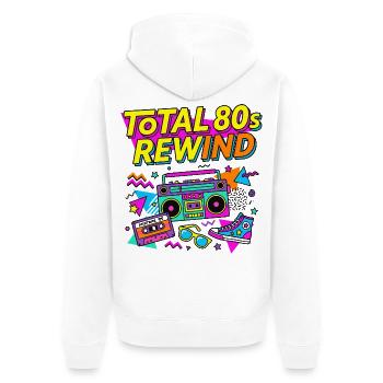 Total 80s Rewind - Unisex Premium Organic Zip Hoodie - white - Back - Thijin (182cm)