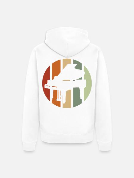 Piano Klavier Musiker Geschenk Geschenkidee - Unisex Premium Bio Zip Hoodie - Weiß