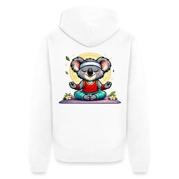 Cute koala doing yoga - Unisex Premium Organic Zip Hoodie - white - Back - Thijin (182cm)