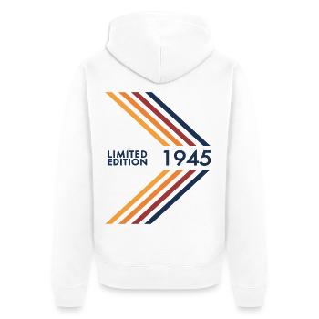 1945 Limited Edition Geburtstag Mann Frau Vintage - Unisex Premium Bio Zip Hoodie - Weiß - Hinten - Thijin (182cm)