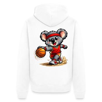 Süßer Koala spielt Basketball - Unisex Premium Bio Zip Hoodie - Weiß - Hinten - Thijin (182cm)
