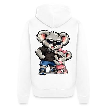 Süßer Koala – Großer Bruder - Unisex Premium Bio Zip Hoodie - Weiß - Hinten - Thijin (182cm)