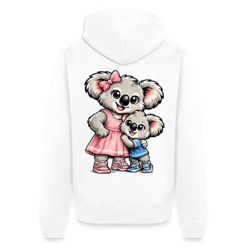 Süßer Koala – Große Schwester - Unisex Premium Bio Zip Hoodie - Weiß - Hinten - Thijin (182cm)