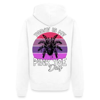 Pinkzeh Rosafuss Tarantel - Unisex Premium Bio Zip Hoodie - Weiß - Hinten - Thijin (182cm)