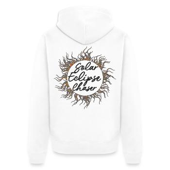 Solar eclipse chaser - Unisex Premium Bio Zip Hoodie - Weiß - Hinten - Thijin (182cm)