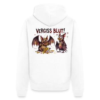 Vergiss Blut Pommes Fledermaus Halloween Design - Unisex Premium Bio Zip Hoodie - Weiß - Hinten - Thijin (182cm)