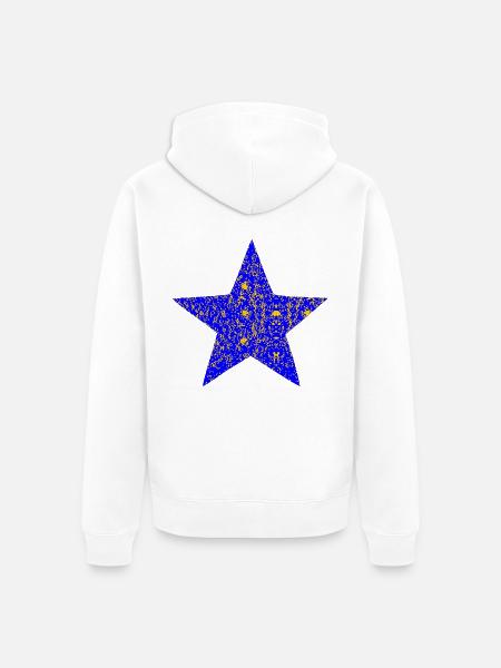 Glimmernder Blaustern mit Goldsprenkeln - Unisex Premium Bio Zip Hoodie - Weiß