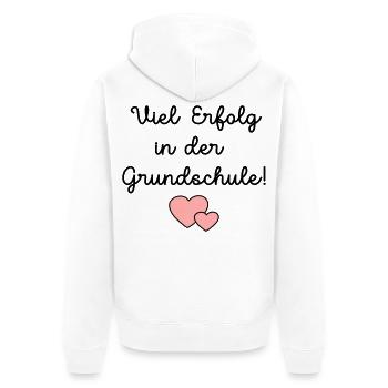 Einschulung Grundschule Schulkind - Unisex Premium Bio Zip Hoodie - Weiß - Hinten - Thijin (182cm)