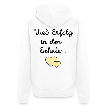 Erfolg Schule Herz - Unisex Premium Bio Zip Hoodie - Weiß - Hinten - Thijin (182cm)