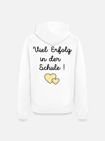 Erfolg Schule Herz - Unisex Premium Bio Zip Hoodie - Weiß