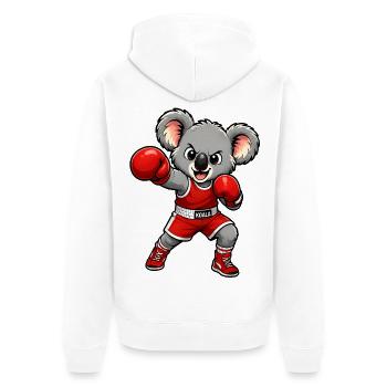 Süßer Koala boxt - Unisex Premium Bio Zip Hoodie - Weiß - Hinten - Thijin (182cm)