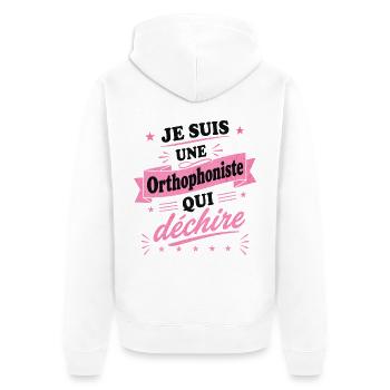 je suis une Orthophoniste qui déchire - Veste à capuche bio Premium Unisexe - blanc - Dos - Thijin (182cm)