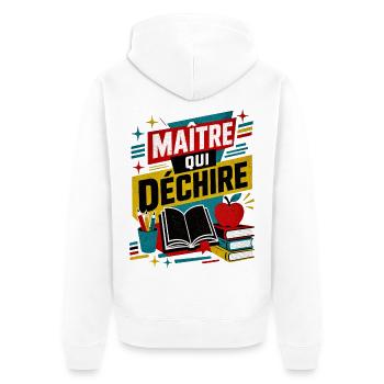 maitre qui dechire  - Veste à capuche bio Premium Unisexe - blanc - Dos - Thijin (182cm)