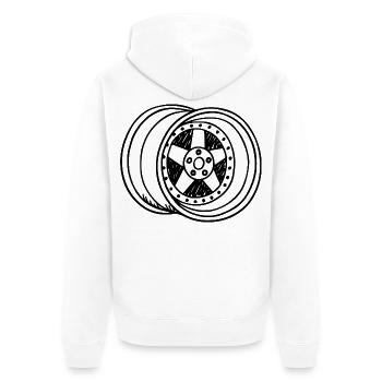 Felge - Unisex Premium Bio Zip Hoodie - Weiß - Hinten - Thijin (182cm)