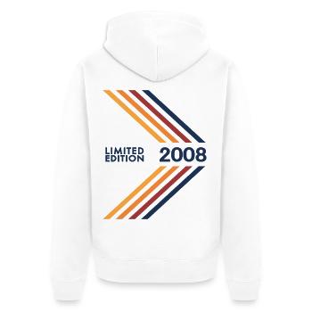 2008 Limited Edition Geburtstag Mädchen Jungen - Unisex Premium Bio Zip Hoodie - Weiß - Hinten - Thijin (182cm)