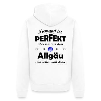 Die Allgäuer im Süden - Unisex Premium Bio Zip Hoodie - Weiß - Hinten - Thijin (182cm)