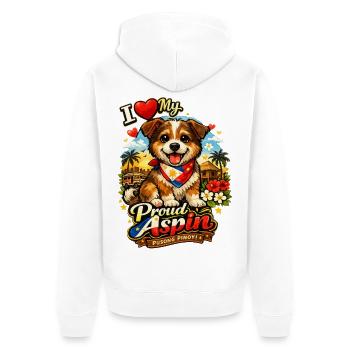 Aspin-Hund – Stolz der Philippinen - Unisex Premium Bio Zip Hoodie - Weiß - Hinten - Thijin (182cm)