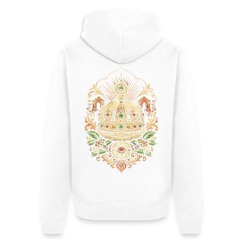 Couronne éthiopienne - Veste à capuche bio Premium Unisexe - blanc - Dos - Thijin (182cm)