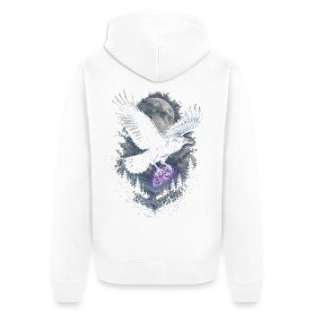 Rabe Raben - Unisex Premium Bio Zip Hoodie - Weiß - Hinten - Thijin (182cm)