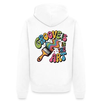 Groove is in the Art - Unisex Premium Organic Zip Hoodie - white - Back - Thijin (182cm)