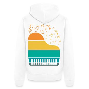 Piano Piano Musician Gift Gift Idea - Unisex Premium Organic Zip Hoodie - white - Back - Thijin (182cm)