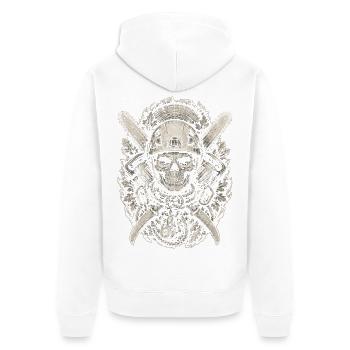 Baumpfleger Baumpflege - Unisex Premium Bio Zip Hoodie - Weiß - Hinten - Thijin (182cm)
