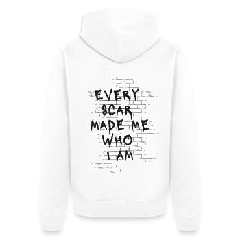 Strong statement full of power and strength - Unisex Premium Organic Zip Hoodie - white - Back - Thijin (182cm)