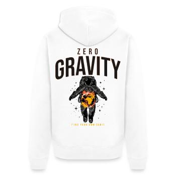 Zero Gravity Astronaut Erde Weltraum - Unisex Premium Bio Zip Hoodie - Weiß - Hinten - Thijin (182cm)