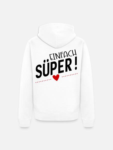 Süper - Unisex Premium Bio Zip Hoodie - Weiß