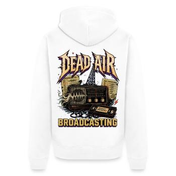 Dead Air Broadcast Retro Radio - Unisex Premium Organic Zip Hoodie - white - Back - Thijin (182cm)