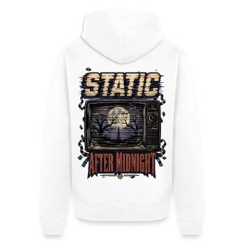 Static After Midnight - Unisex Premium Organic Zip Hoodie - white - Back - Thijin (182cm)