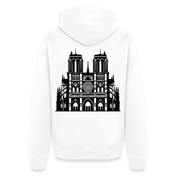 Notre-Dame de Paris - Veste à capuche bio Premium Unisexe - blanc - Dos - Thijin (182cm)